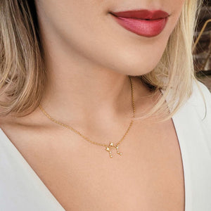 Zodiac Constellation Pendant (Libra) - Gold